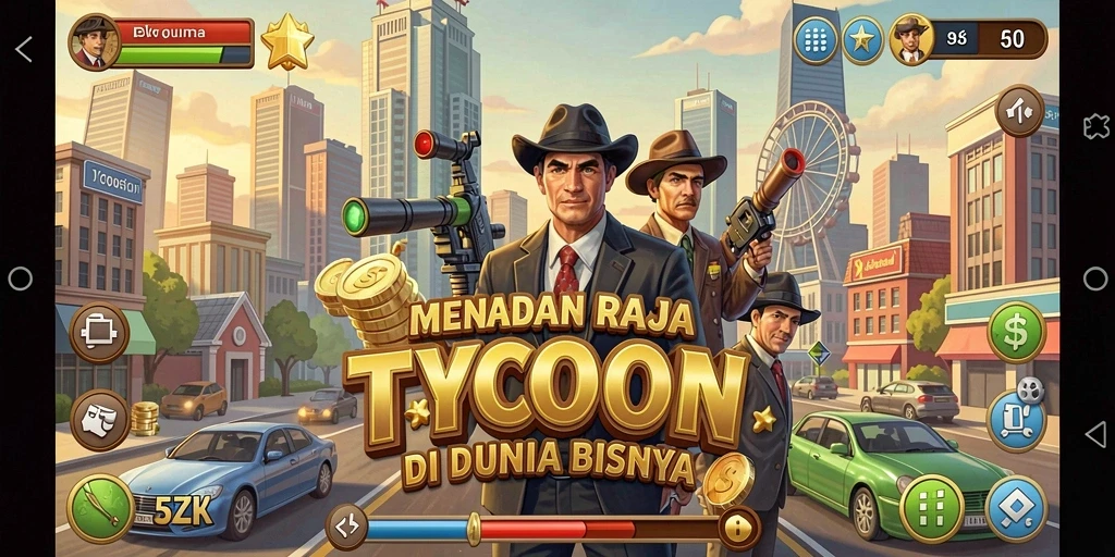 Screenshot gameplay 5ZK menampilkan keseruan membangun bisnis Tycoon.