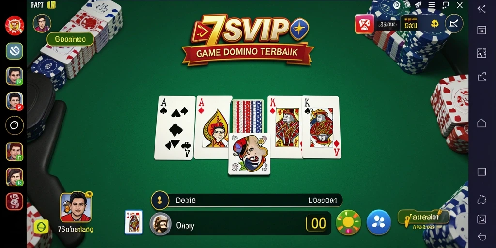 Screenshot utama 7SVIP menampilkan permainan Domino yang seru dan interaktif.