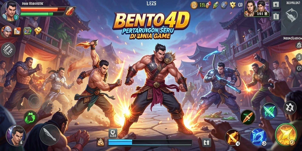 Tampilan gameplay BENTO4D yang mendebarkan saat pertarungan berlangsung.