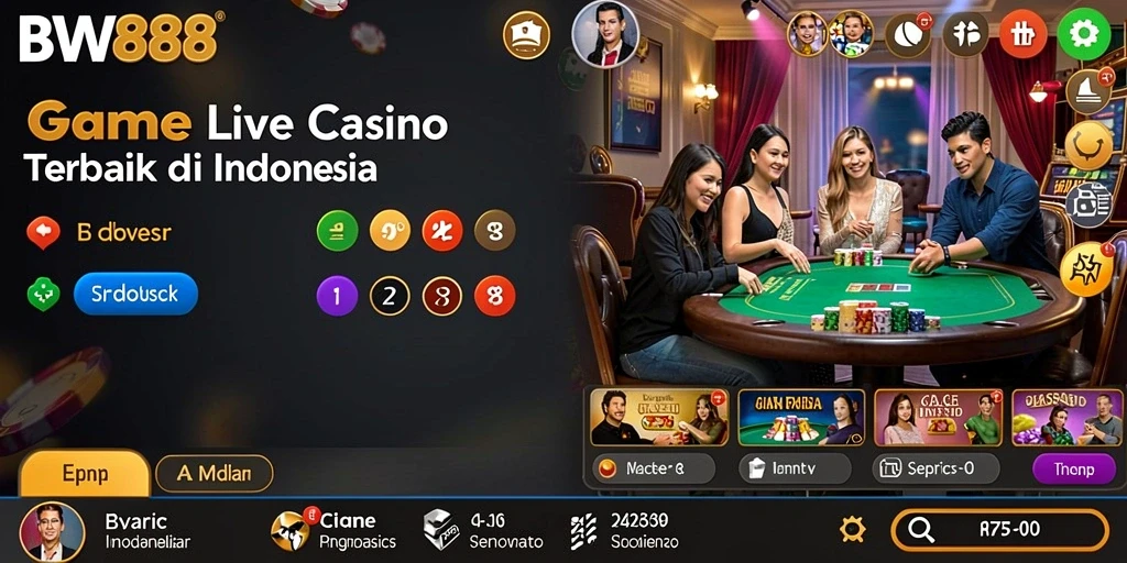 Tampilan gameplay Live Casino BW888 yang mendebarkan dan interaktif.