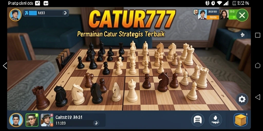 Screenshot gameplay catur yang mendebarkan di CATUR777.