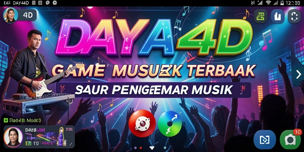 Tampilan gameplay DAYA4D dengan pengalaman menyanyikan lagu-lagu favorit.