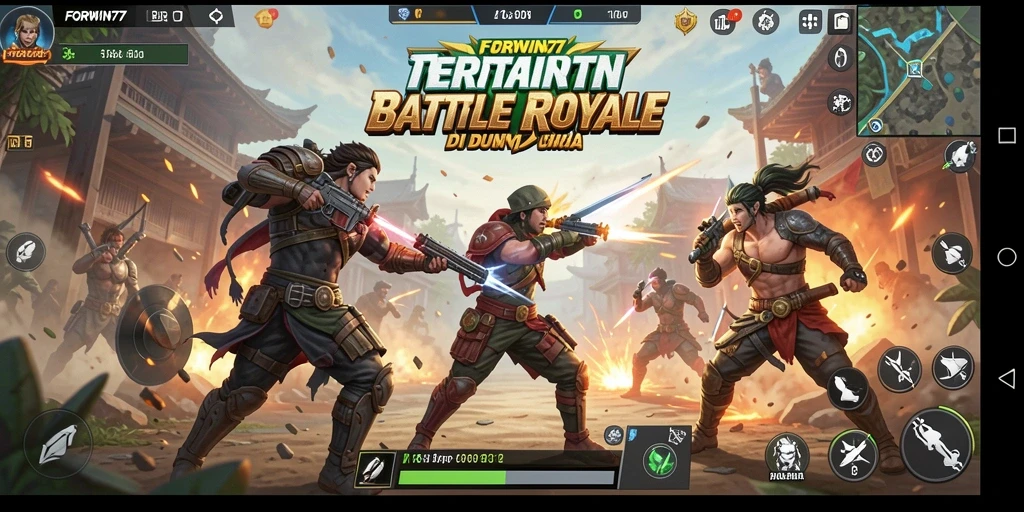 Tampilan gameplay seru dalam FORWIN77 dengan aksi pertempuran yang mendebarkan.