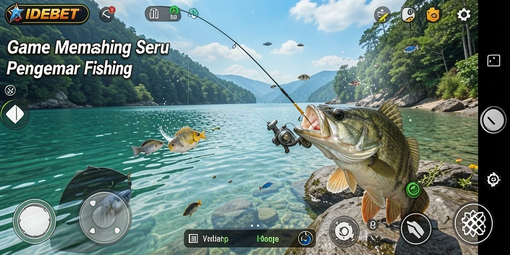 Tampilan gameplay IDEBET menampilkan pengalaman memancing yang realistis dan menarik.