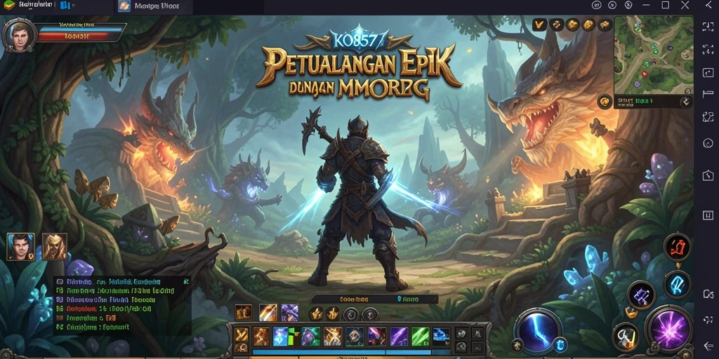 Tangkapan layar dari gameplay epik dalam KO857 MMORPG.