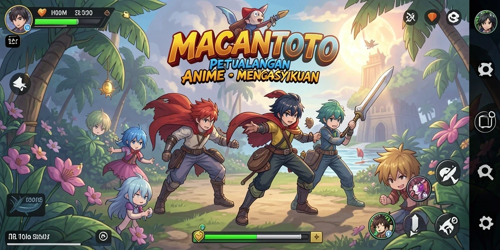 Screenshot gameplay <strong>MACANTOTO</strong> yang menampilkan aksi seru dan karakter anime.