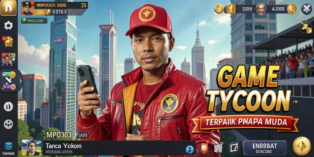 Screenshot MPO303 menunjukkan tampilan gameplay yang menarik dalam bisnis Tycoon.