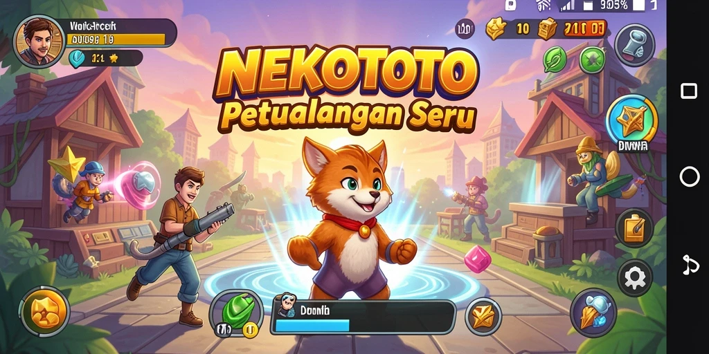 Tampilan memukau gameplay NEKOTOTO yang penuh aksi.