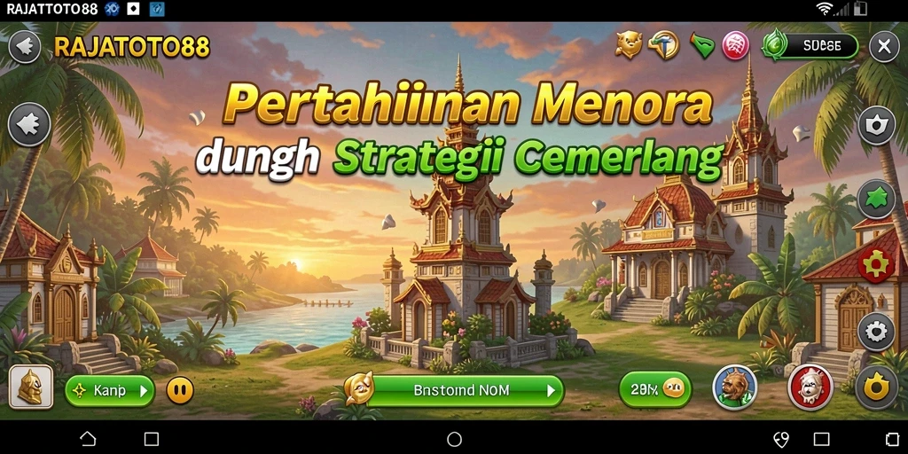 Tampilan gameplay seru dalam RAJATOTO88 - Tower Defense yang mendebarkan.