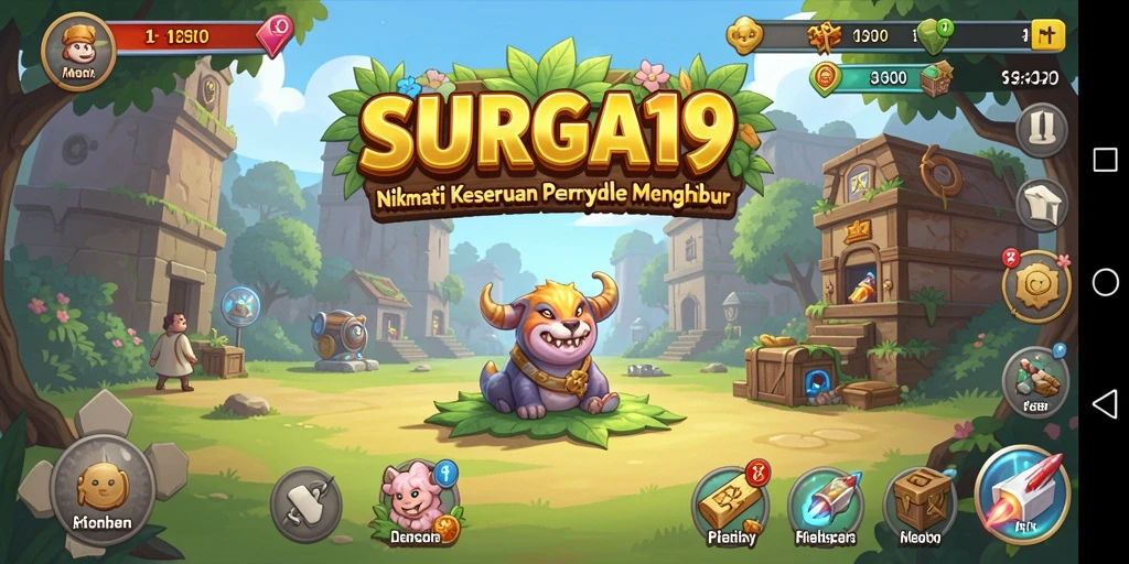 Screenshot gameplay SURGA19 menampilkan berbagai mode permainan Idle.