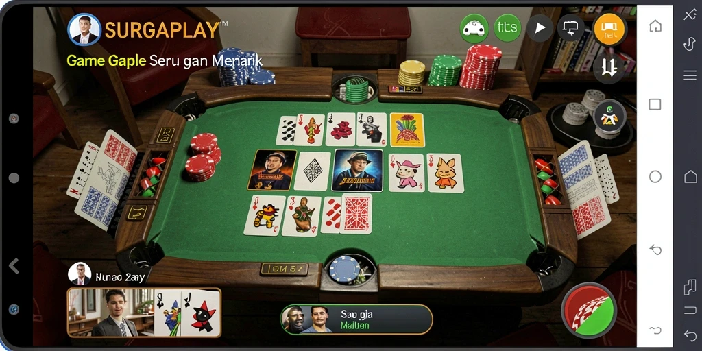 Screenshot gameplay SURGAPLAY menampilkan serunya bermain Gaple.
