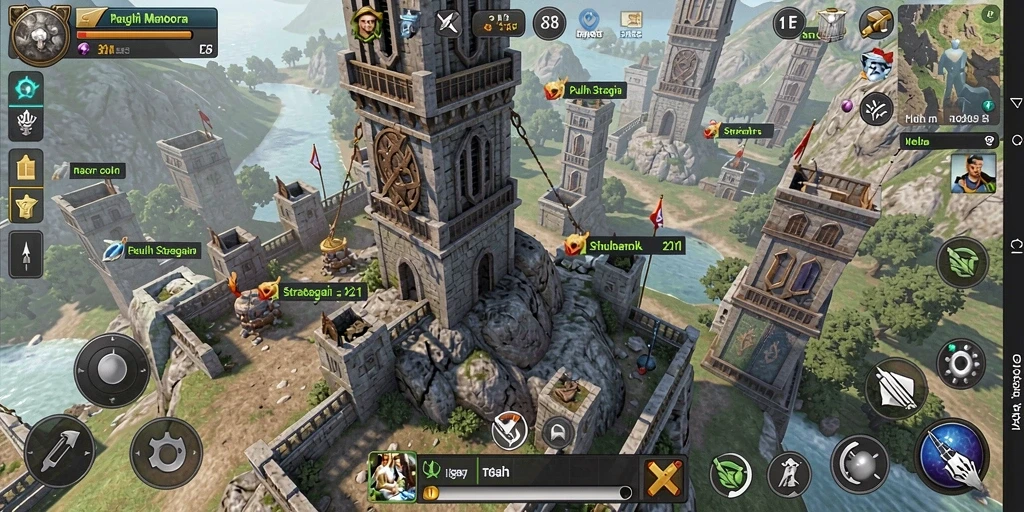 Screenshot utama V21 menunjukkan gameplay seru dalam Tower Defense.