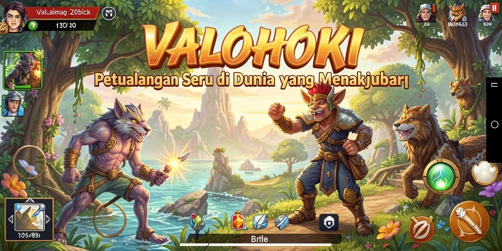 Screenshot gameplay VALOHOKI yang menampilkan petualangan mendebarkan.